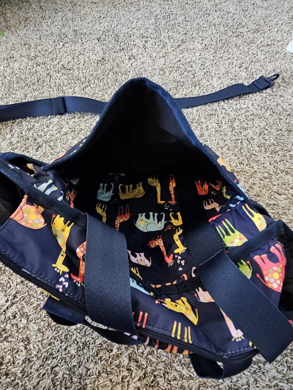 LeSportsac Ryan Neutral Diaper Bag Animal Print